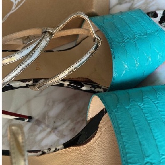 Christian Louboutin Leather-trimmed Python 39.5 - Picture 6 of 10